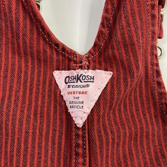 Vintage OshKosh B'Gosh Conductor Red Railroad Overalls Boys 6-9 Months - Picture 3 of 6